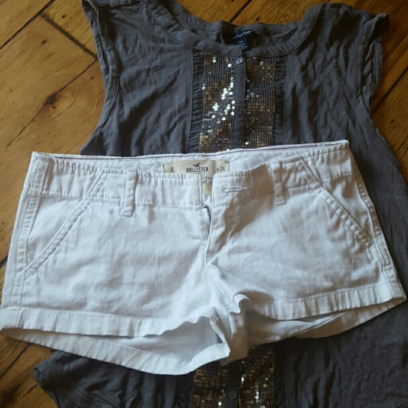 white mini shorts