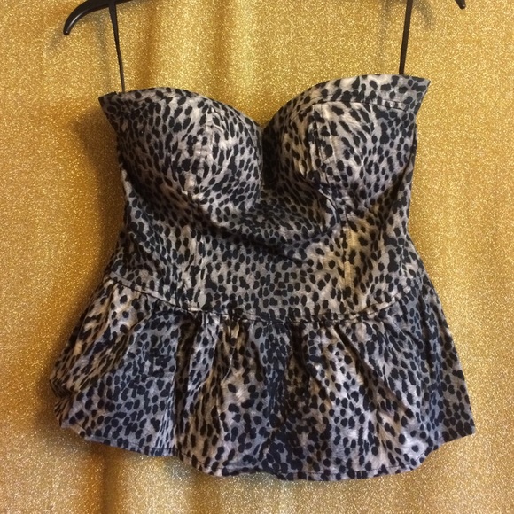 Grey/Black Ruffled Bustier