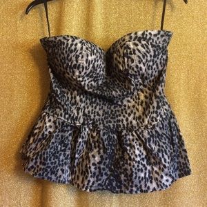 Grey/Black Ruffled Bustier