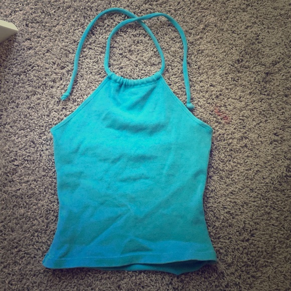 Blue halter top