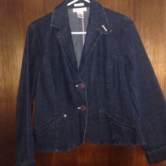 Denim Blazer- Dark Wash. Stretchy