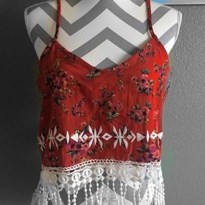 Brand new orange flowered top🌻