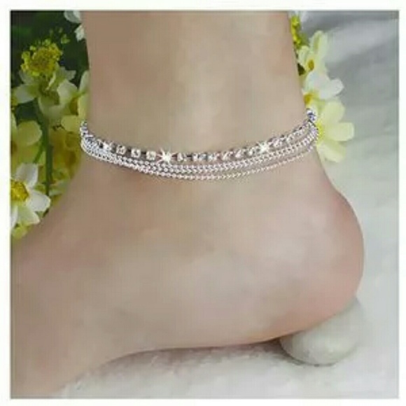 Jewelry - Gorgeous!! 4 Strand Rhinestone Anklet