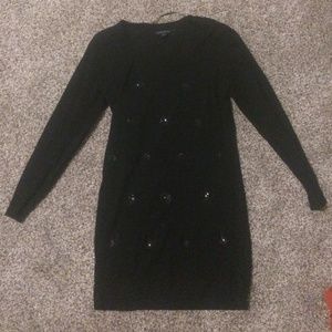 Women's black long sleeved dress