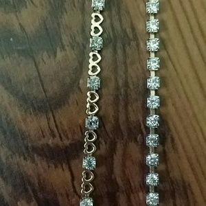 2 zircon tennis style bracelets