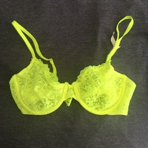 Neon Yellow Lace Bra