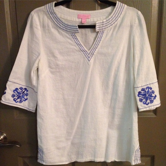 EUC Lilly Pulitzer Embroidered Top, size 4