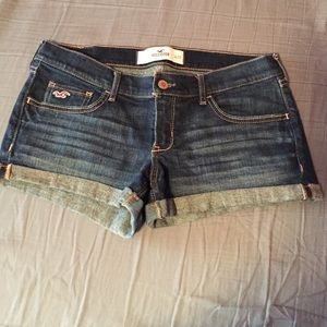 Hollister dark wash jean shorts