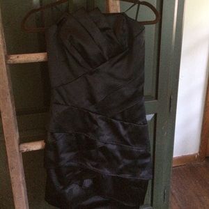 Strapless black party dress