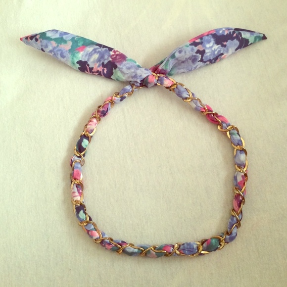 Fashion chic rabbit ear gold chain headband