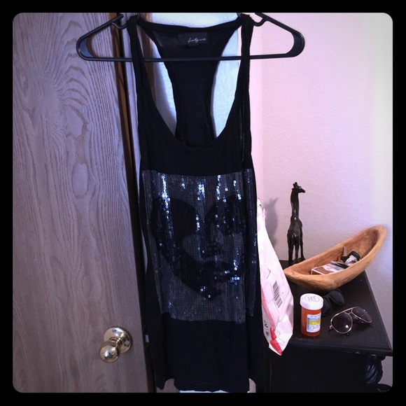 Black sequin tank