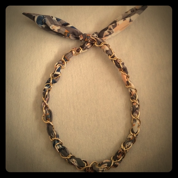 Fashion chic rabbit ear gold chain headband