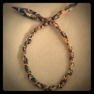 Fashion chic rabbit ear gold chain headband