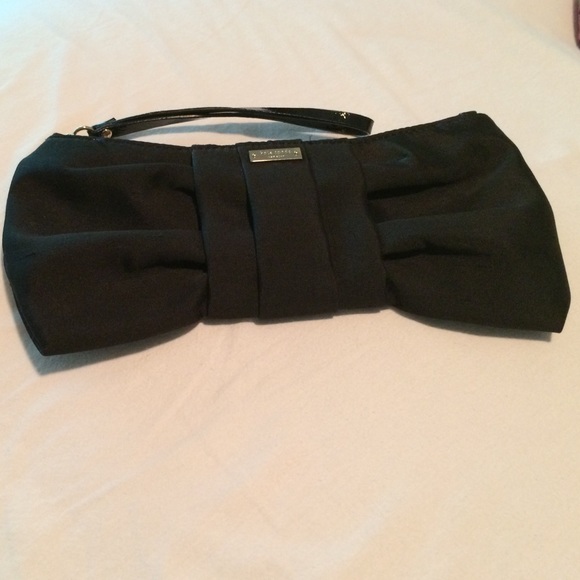 Kate spade black bow clutch