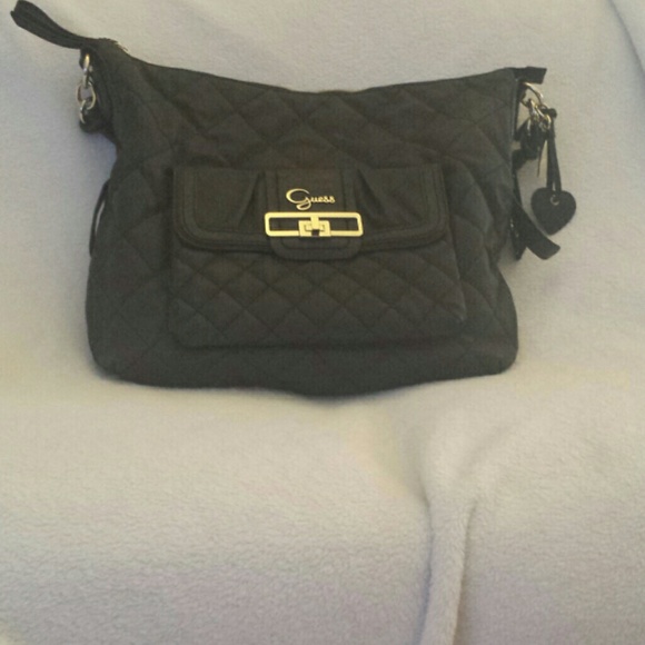 Guess Quilted Medium Black Tote (Barely Used)