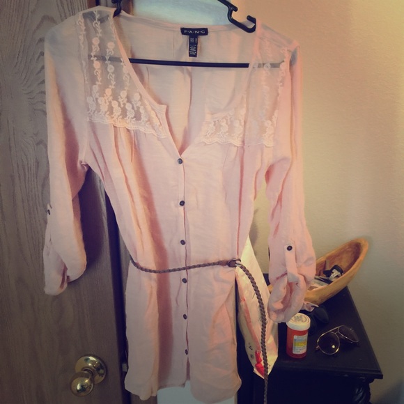 Gorgeous lace top with belt