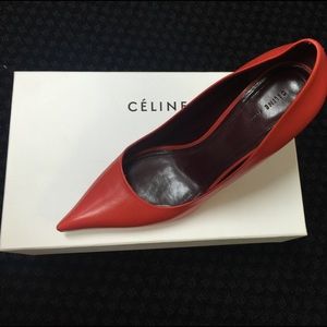 Celine burnt orange heels pumps
