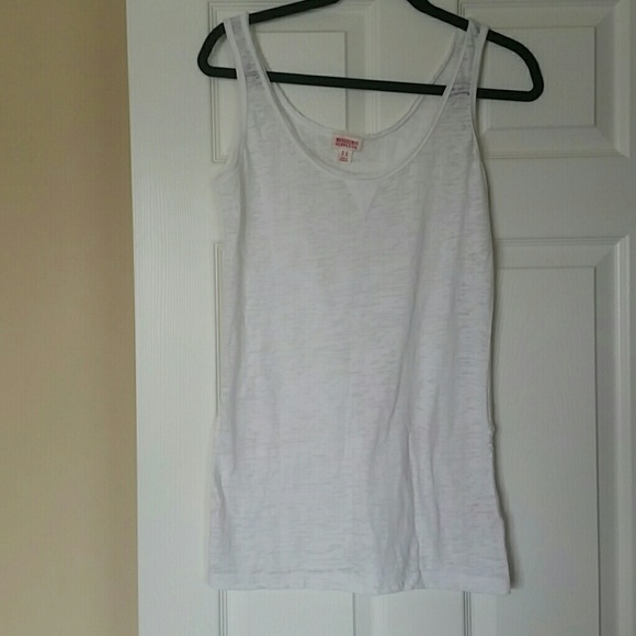 Sheer white tank top/cover up