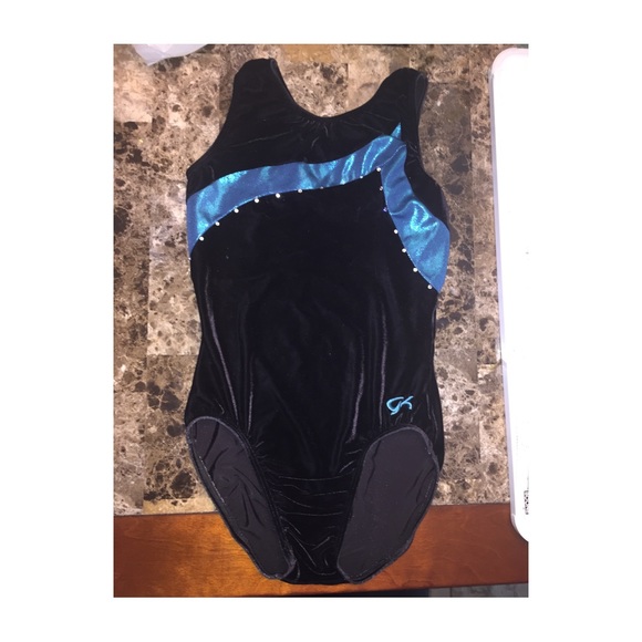 A black&blue soft fabric leotard with rhinestone💙 - Picture 1 of 1