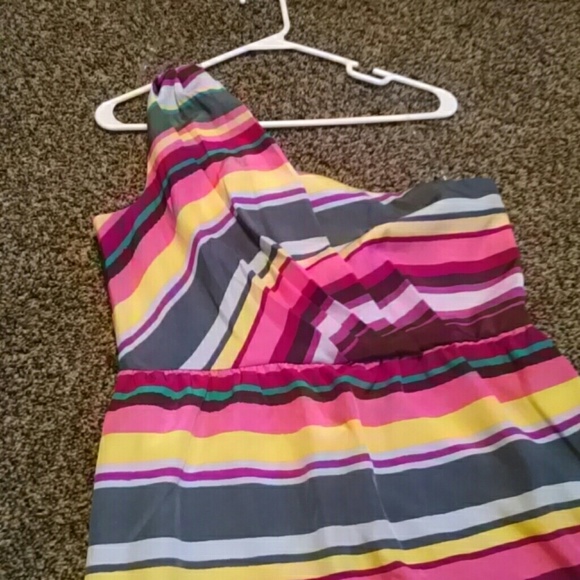One shoulder dress with pleated top