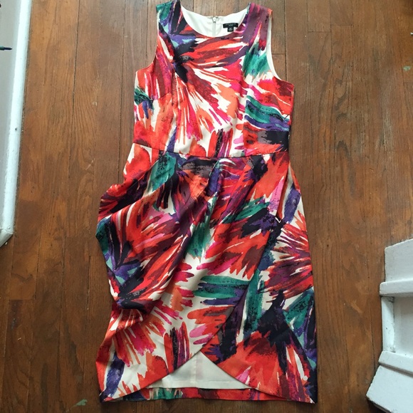 Ann Taylor Dresses & Skirts - Super AnnTaylor paint splatter asymmetrical dress!