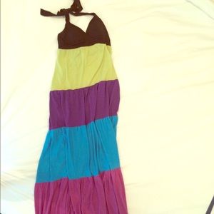 Color block maxi dress