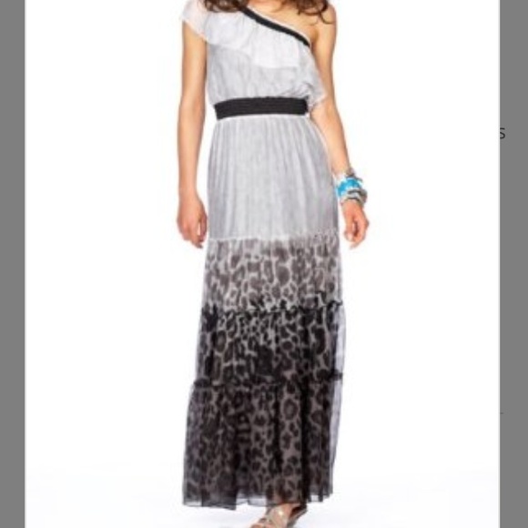 Bebe maxi one shoulder animal print