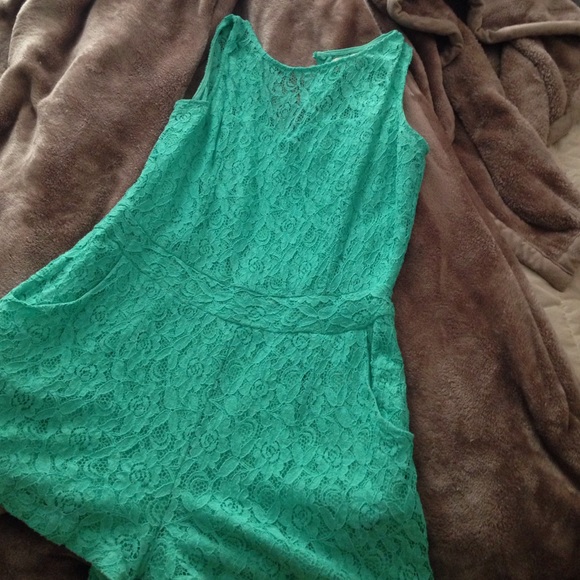 SOLD! Teal lace romper