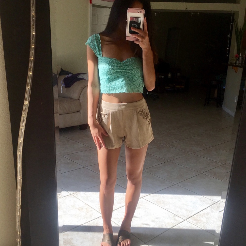 Free People Scallop Edge Lace Crop Top