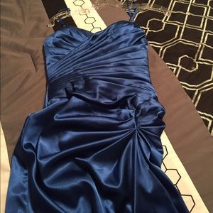 Floor length royal blue gown