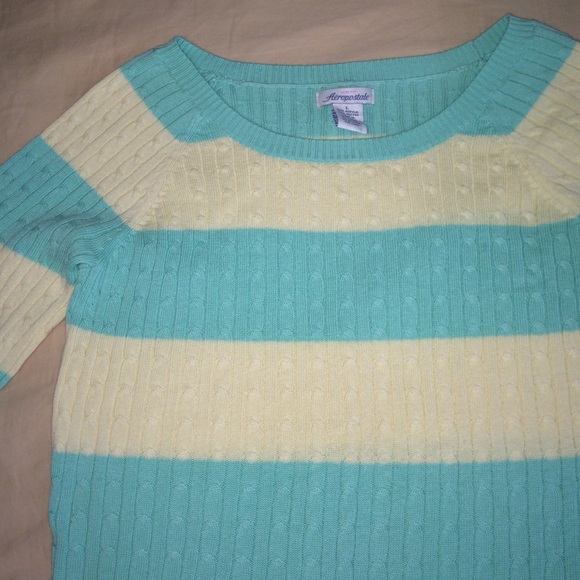 Mint green and yellow sweater - Picture 2 of 2
