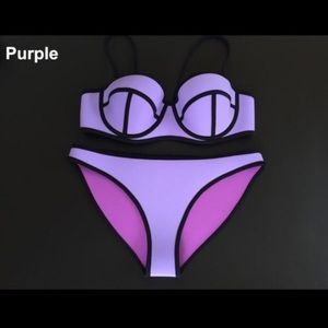 purple neoprene bikini