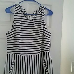 Navy n white stripe dress
