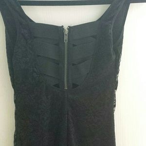 Material Girl Fitted Black Lace Dress