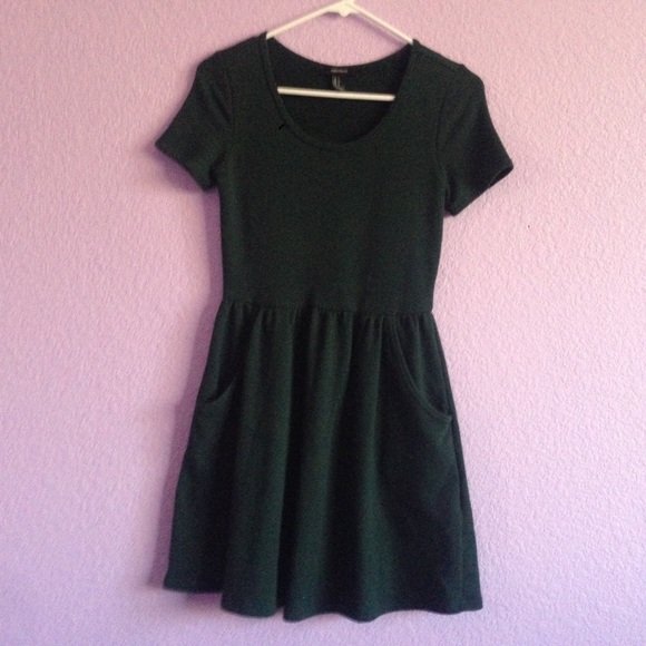 Forest green scoop neck dress