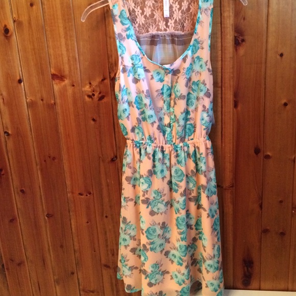 floral open back dress
