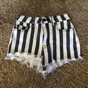 Black & white stripped cheeky shorts