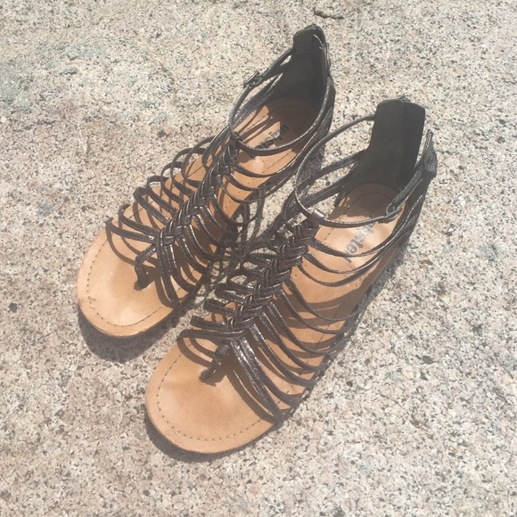 Dark Silver Gladiator Sandals