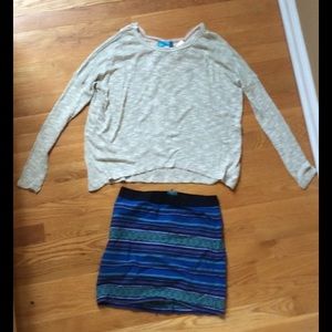 Tribal print blue skirt