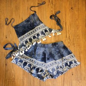 **Brand New** Navy Elephant Short Set