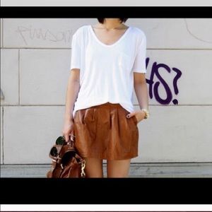 Zara Camel Leather Skirt