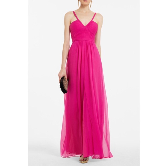 Bcbg long pink formal dress