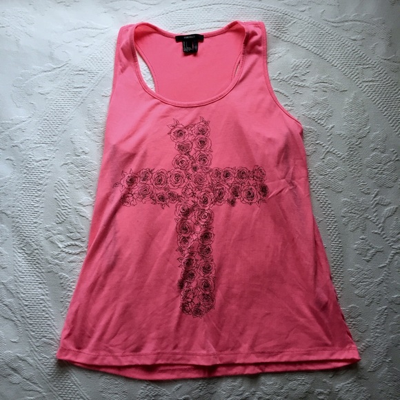 Forever 21 Tops - Pink Cross Tank Top