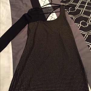 Gold and black mini dress