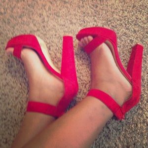 Make Believe Suede Red Heel