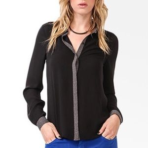 Forever 21 Leopard/Black Button Up