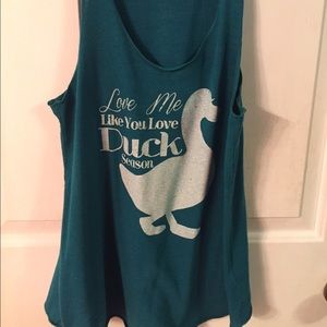 Judith March "duck season" tank
