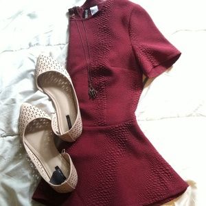 Ox Blood Peplum Top