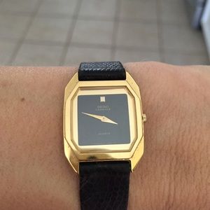 Seiko  Lassale womens watch Black leather strap