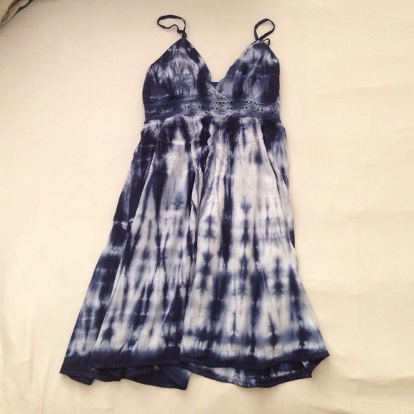 Boho Blue and White Tie-Dye Sundress